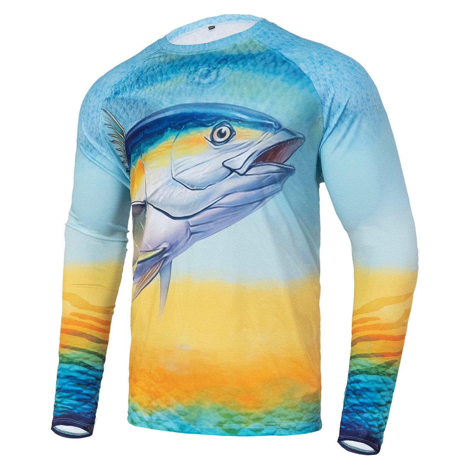 Salty Tuna - Mens Performance Long Sleeve Spot Print. Yizzam.com, where all  the street stopping style t-shirts go!  Looking for a funny t-shirt, a  cool t-shirt, a crazy t-shirt? Come inside